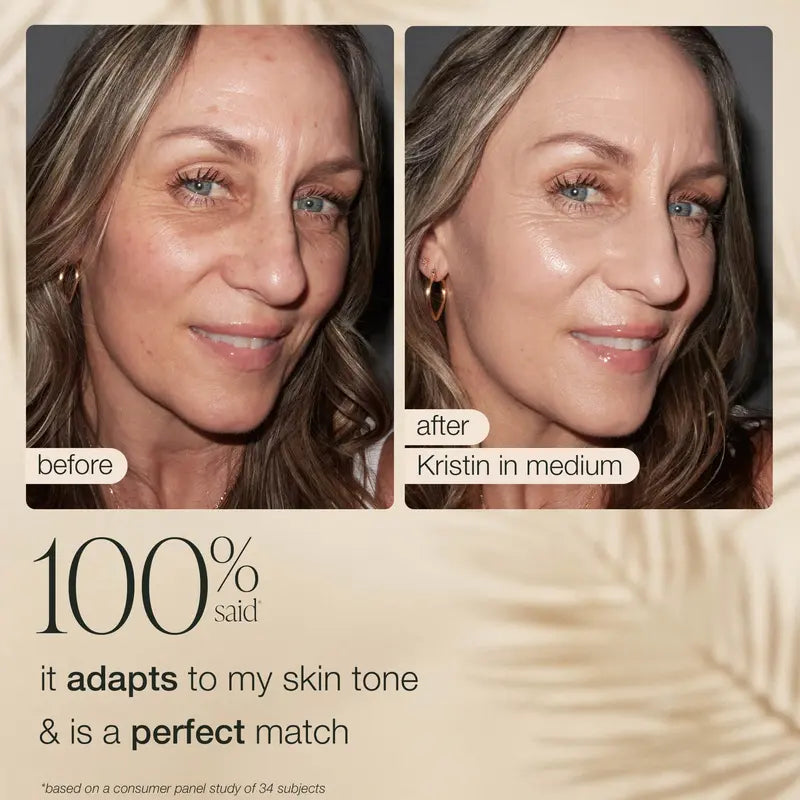 CC color-correcting tinted serum + creaseless setting powder