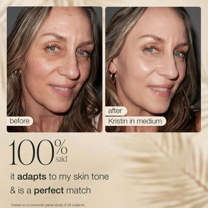 CC color-correcting tinted serum + creaseless setting powder