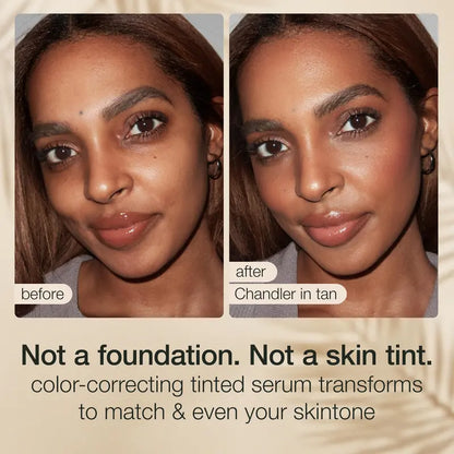 CC color-correcting tinted serum + creaseless setting powder