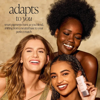 CC color-correcting tinted serum + creaseless setting powder